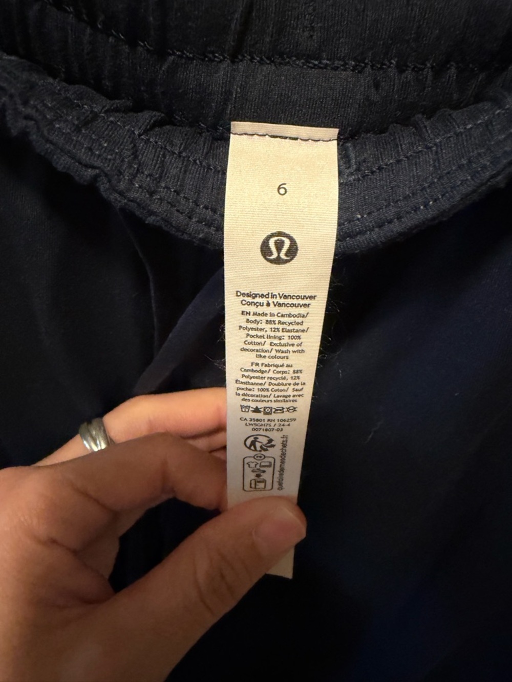 lululemon athletica Navy soft jersey mid rise Pants - Picture 4 of 6